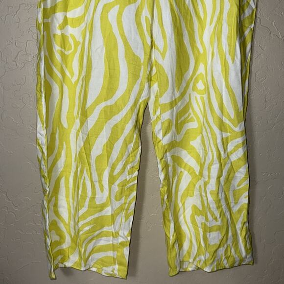Anthropologie Abstract bright yellowWomen's Large Pull on Elastic Waist Pj pant - Picture 3 of 7